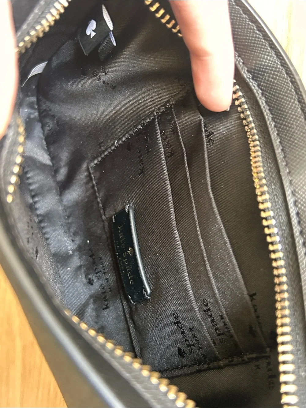 kate spade Black Glitter Shoulder Bag with Gold Chain